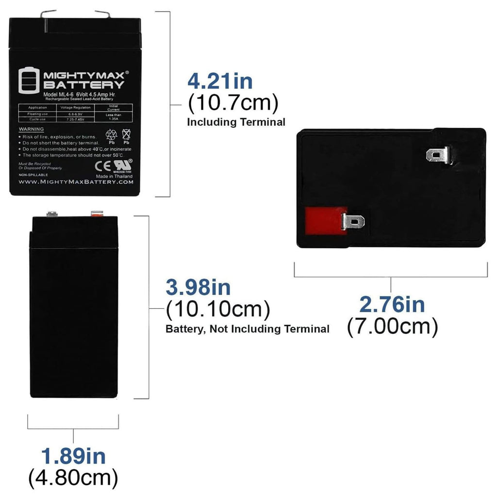 6V 4.5AH SLA Replacement Battery X542