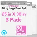 Flip Chart Paper, Sticky Easel Pads, 25 x 30 inch, 30 Sheets/Pad, 3 Pads J70824
