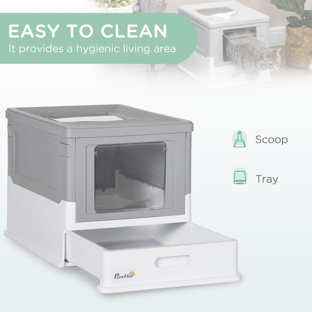 Fully Enclosed Cat Litter Box with Scoop A285