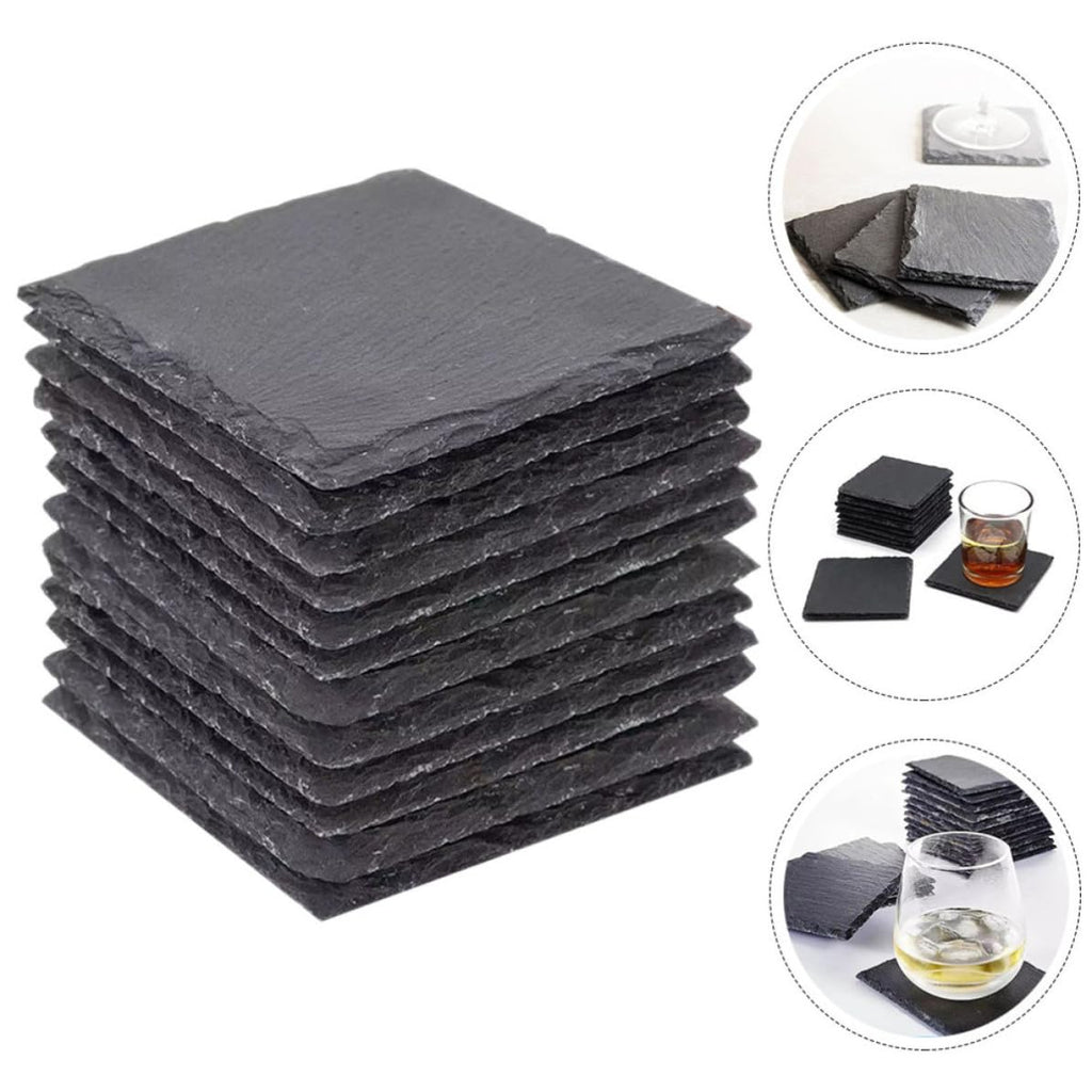 Natural Stone Coasters Set 12pcs with Non Slip Bottom Y614808