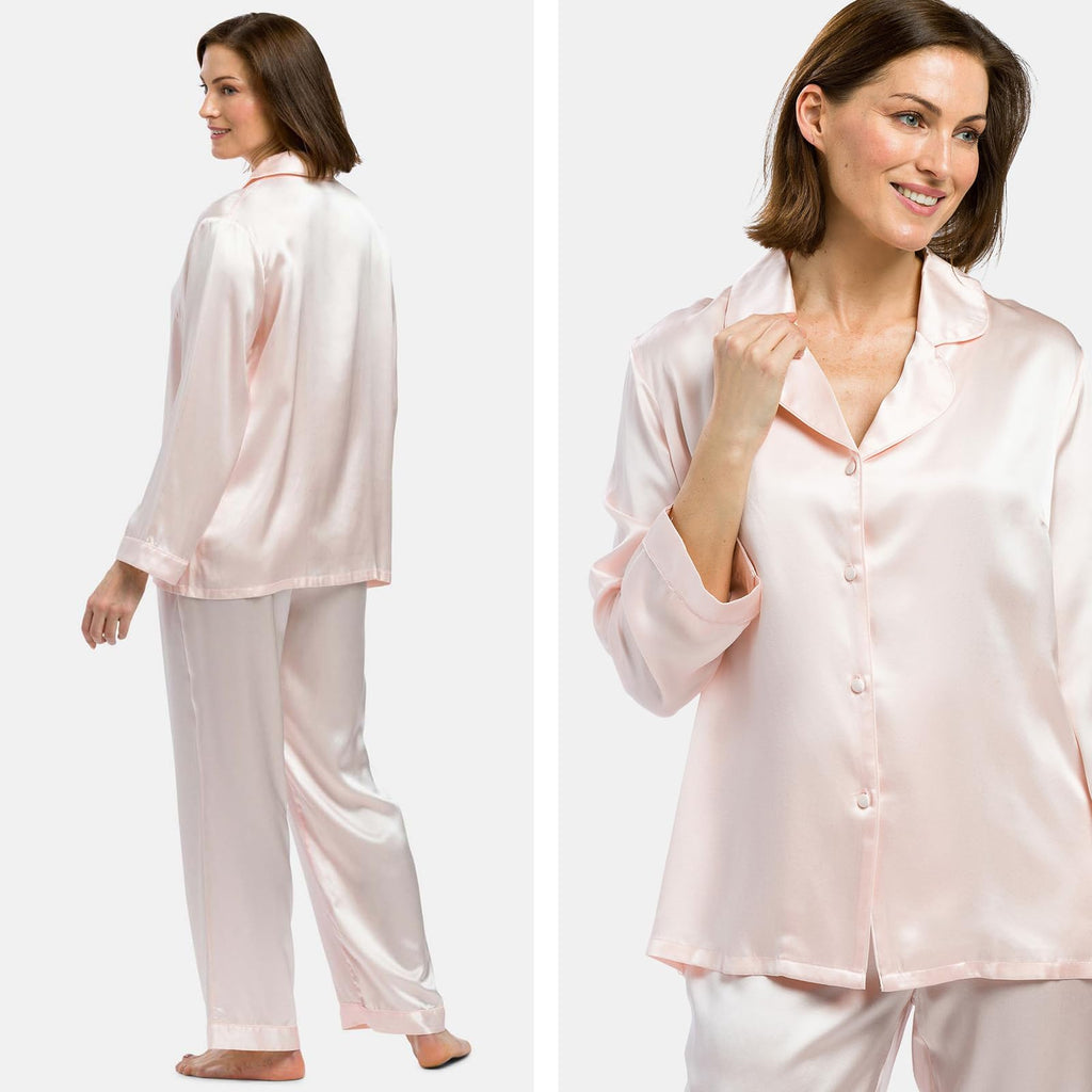 Women's 100% Mulberry Silk Long Pajama Set C2478