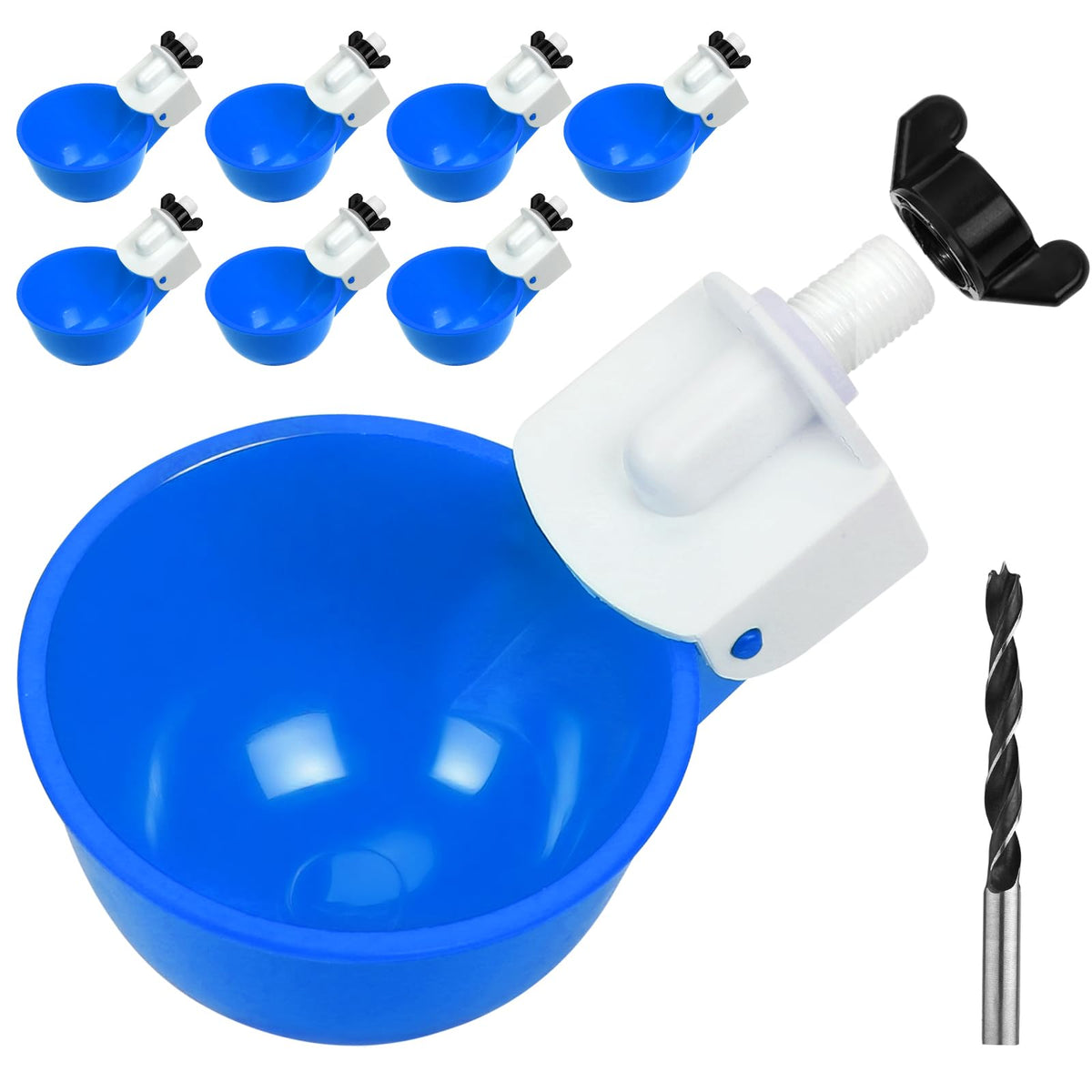 8 Pack Blue Automatic Chicken Waterer Cups G6052
