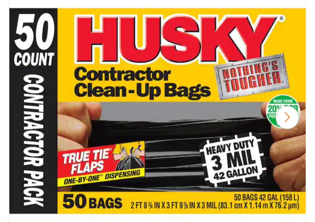 42 Gallon Heavy Duty Black Trash Bags J5026
