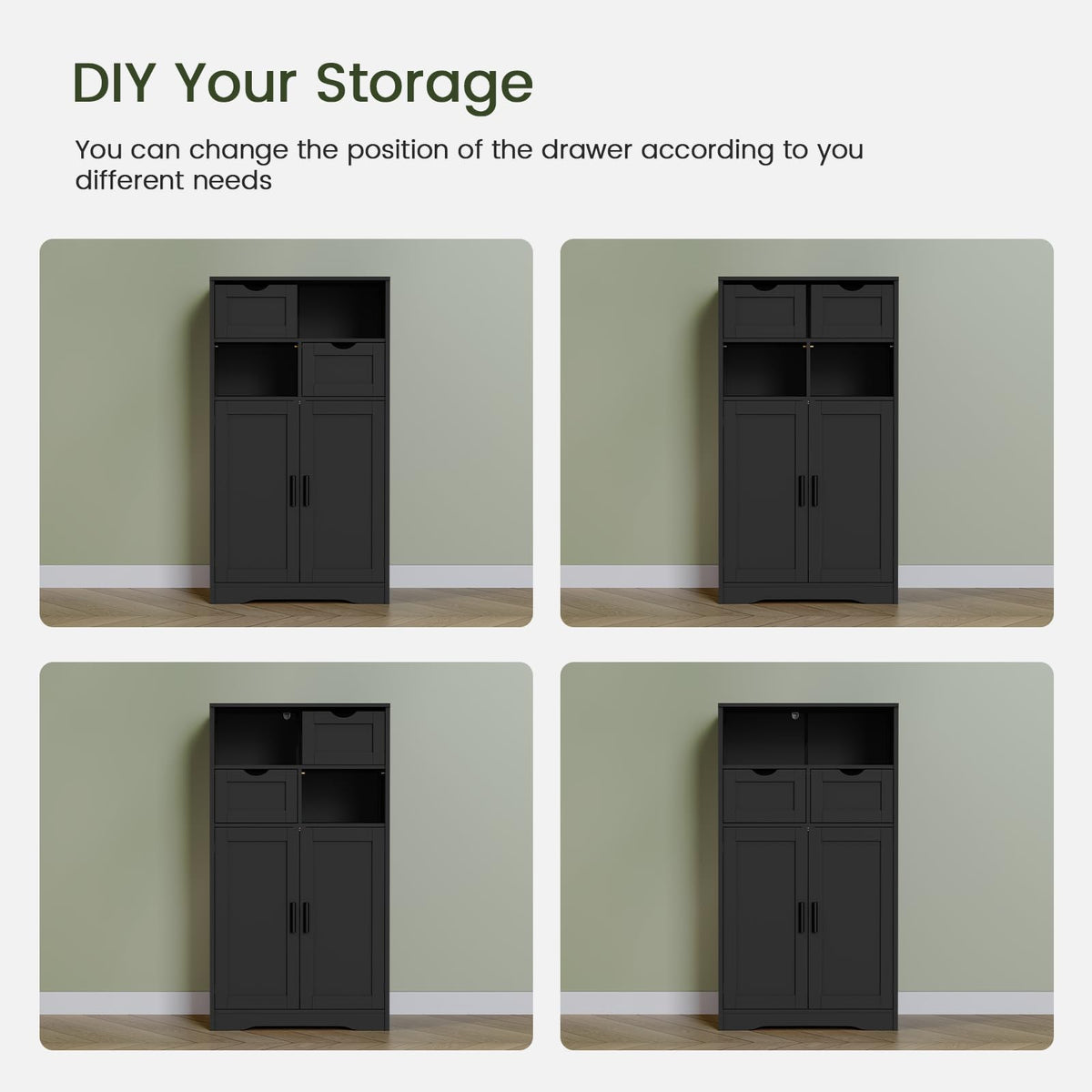 Bathroom Storage Cabinet with 2 Drawers H944