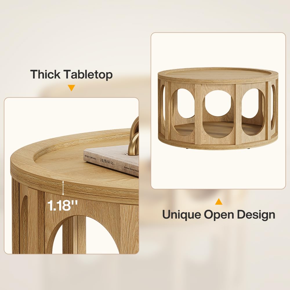 Round Coffee Table with Storage S879