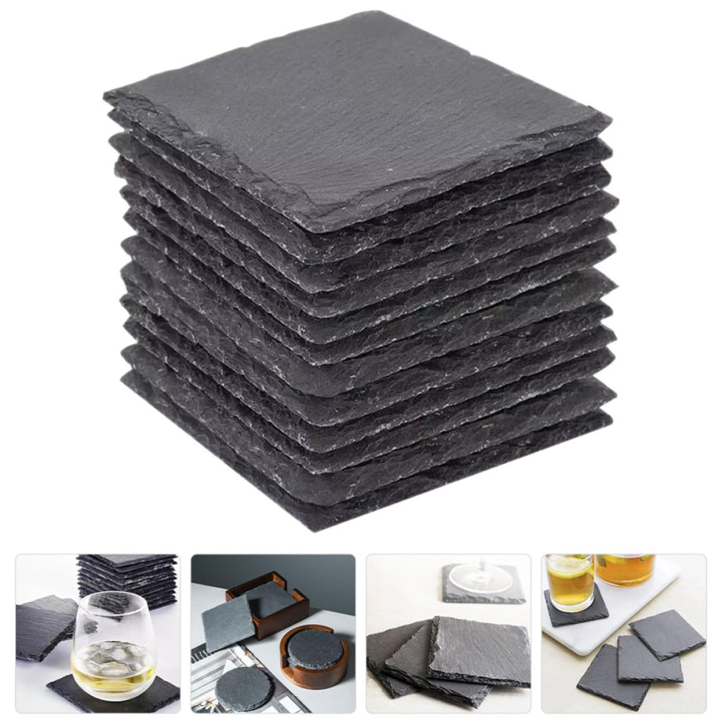 Natural Stone Coasters Set 12pcs with Non Slip Bottom Y614808
