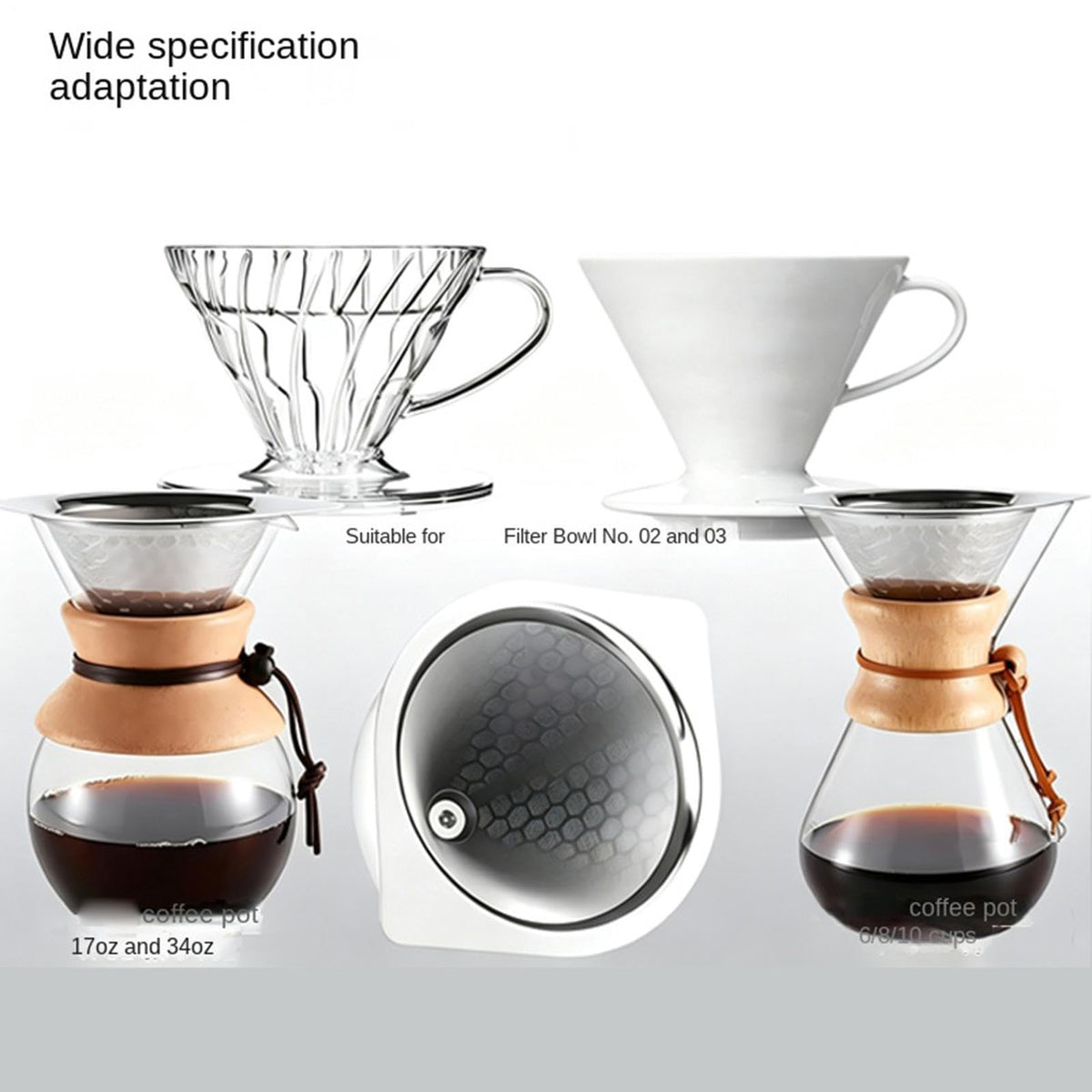 Stainless Steel Fine Mesh Drip Coffee Filter Y42435