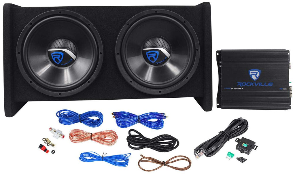 Dual 12" Car Subwoofer Enclosure with Mono Amplifier W59018