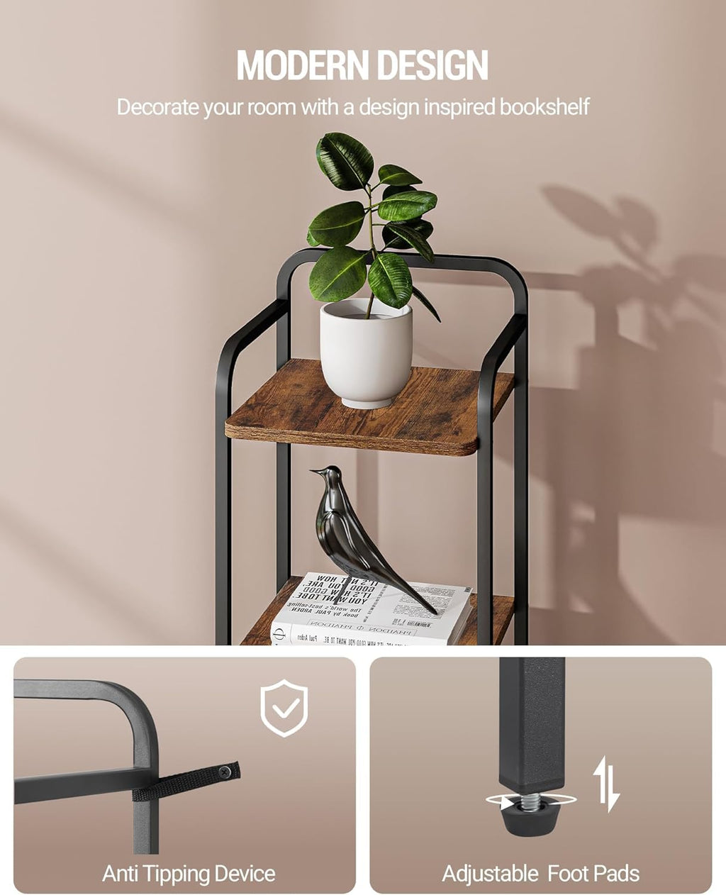Narrow Industrial Bookcase W44157