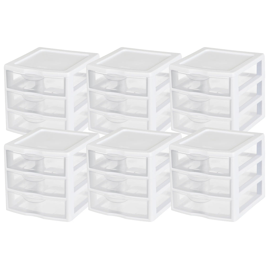 White Plastic 3 Drawer Desktop Storage Unit W267