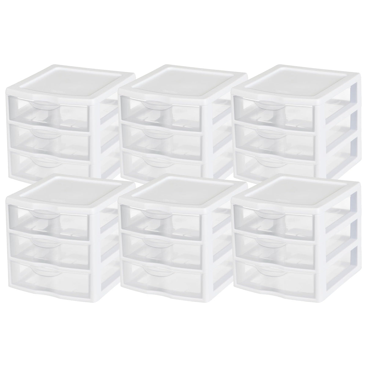 White Plastic 3 Drawer Desktop Storage Unit W267