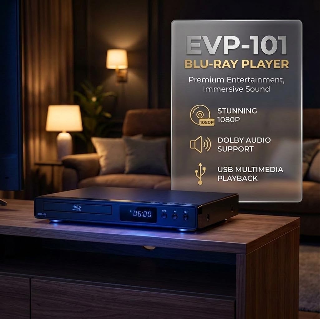 Blu Ray DVD Player 1080P Disc System with HDMI AV Cable O702