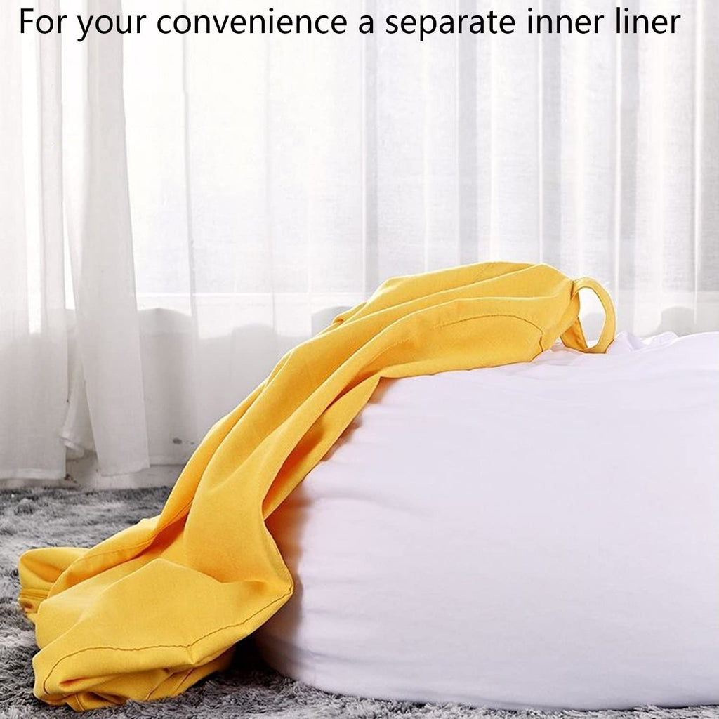 Bean Bag Chair Cover Only Without Filling XL Yellow C2032