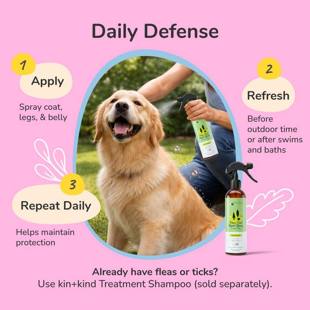 Lemongrass Flea & Tick Repel Coat Spray for Dogs & Cats 12 fl oz B985