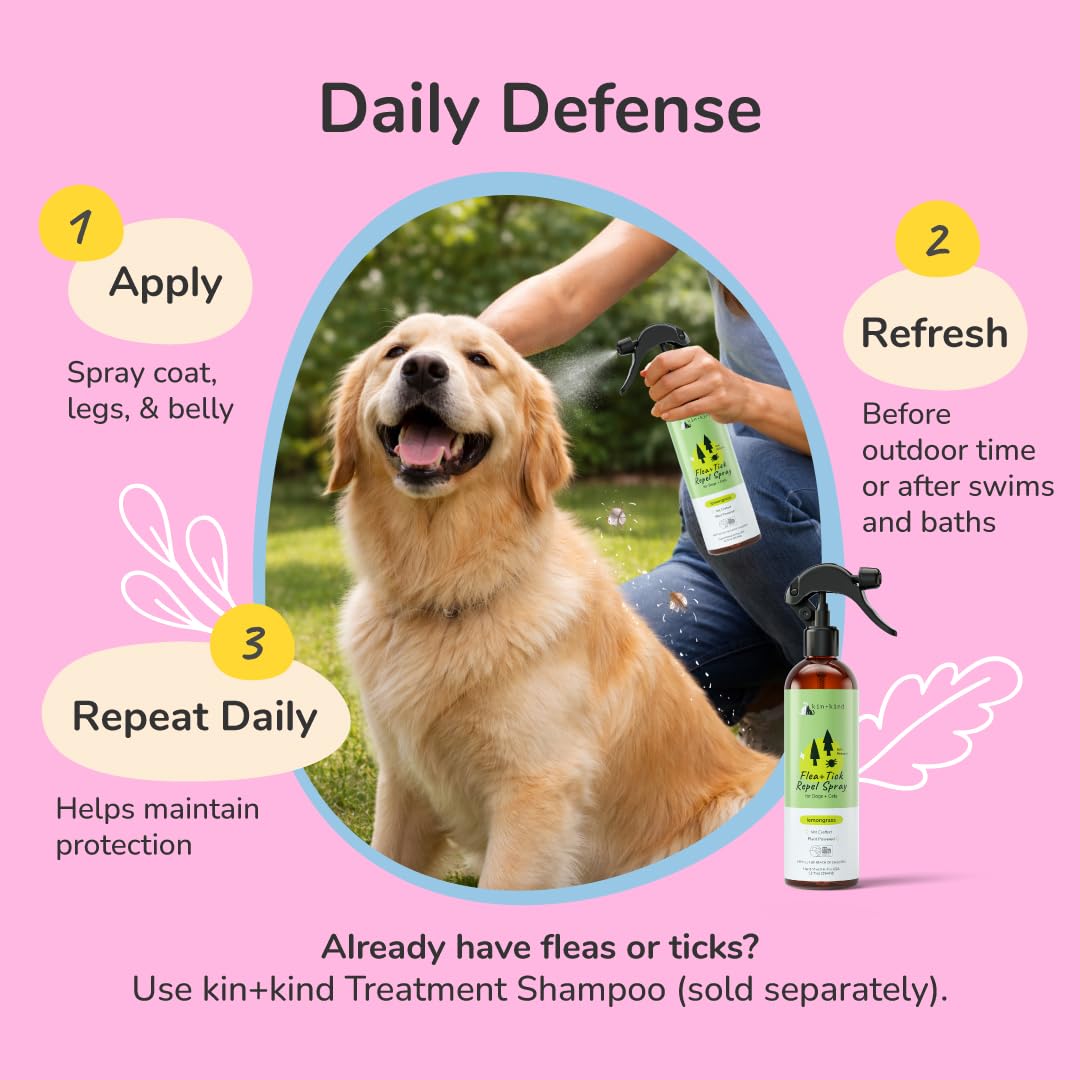 Lemongrass Flea & Tick Repel Coat Spray for Dogs & Cats 12 fl oz B985