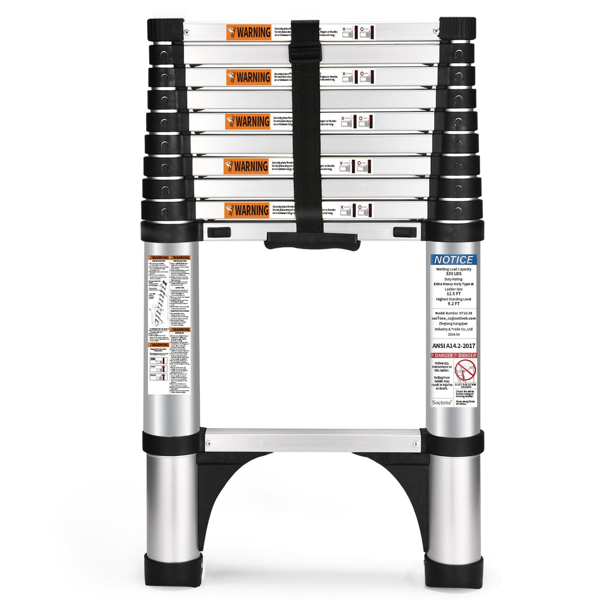 Telescoping Aluminum Ladder 10.5 FT 330lbs S857713