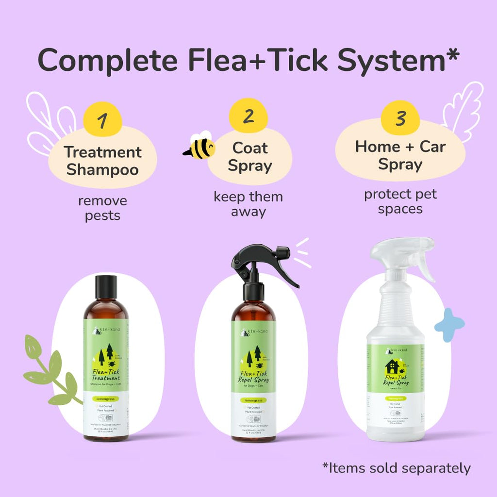 Lemongrass Flea & Tick Repel Coat Spray for Dogs & Cats 12 fl oz B985
