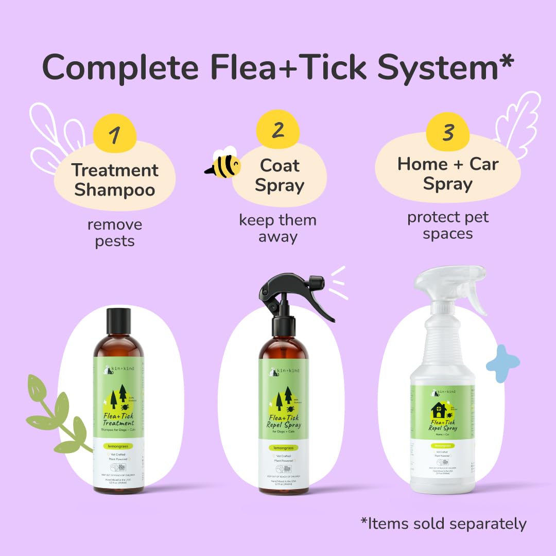 Lemongrass Flea & Tick Repel Coat Spray for Dogs & Cats 12 fl oz B985