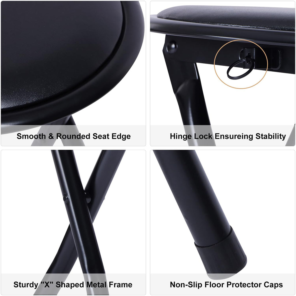 Black 18-Inch Folding Stool B174
