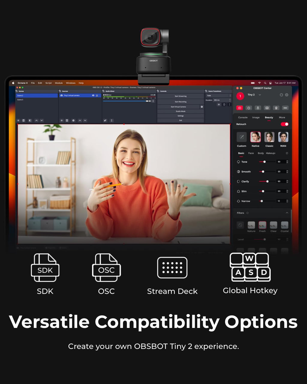 4K PTZ Webcam with Voice Control A527