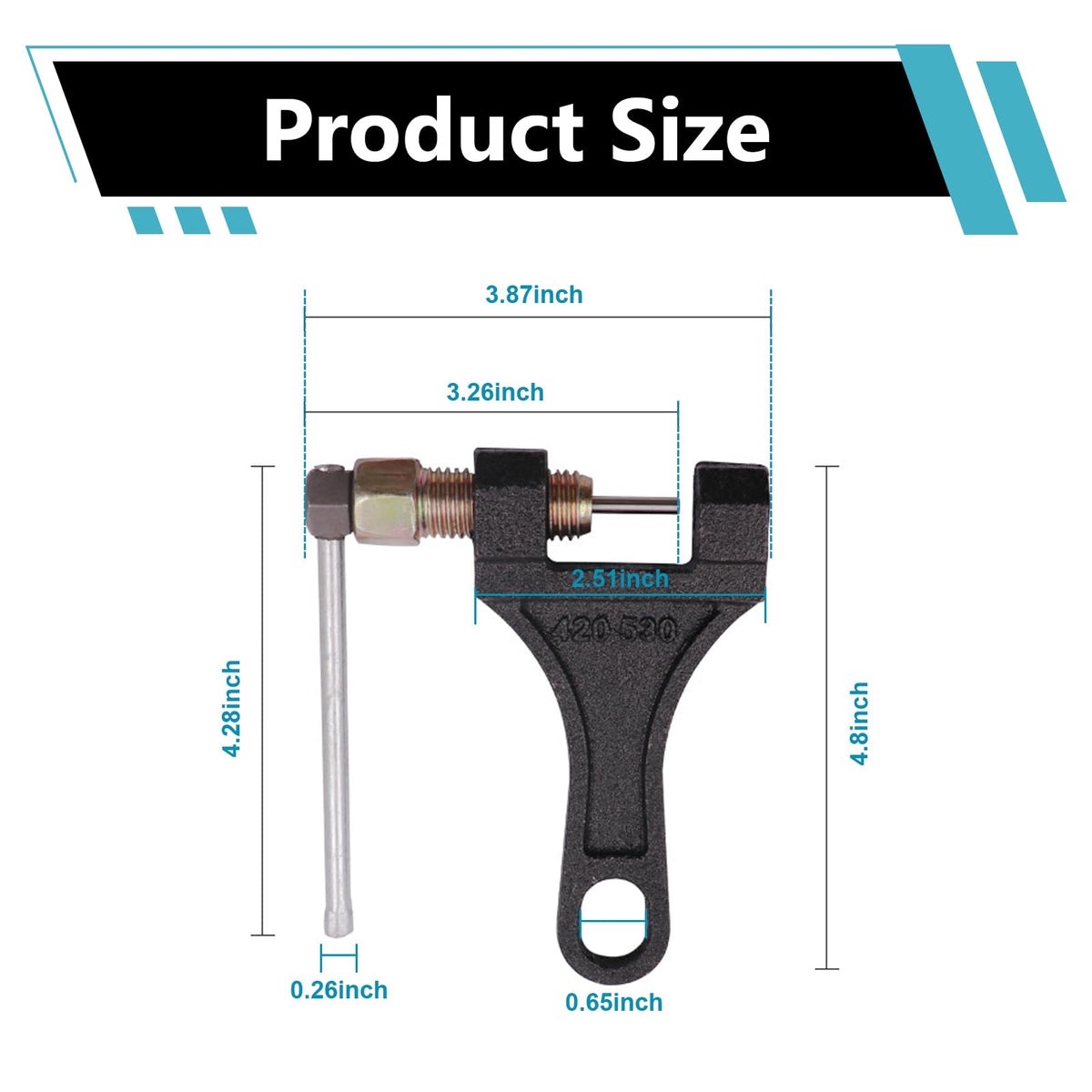 Heavy Duty Roller Chain Breaker Tool for 420mm 428mm 520mm 525mm 528mm 530mm D1902