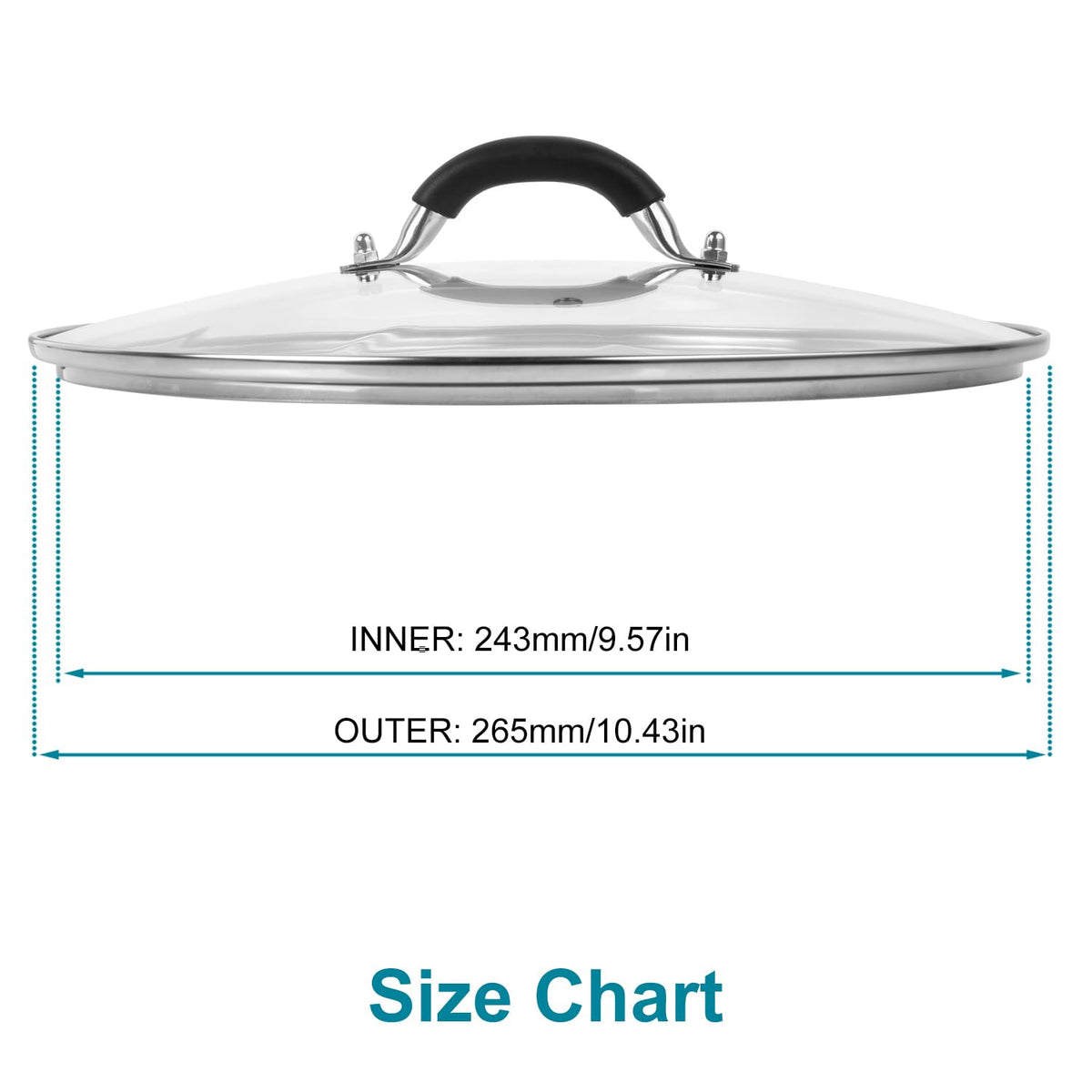 10.25 Inch Tempered Glass Lid with Steam Vent Z4984