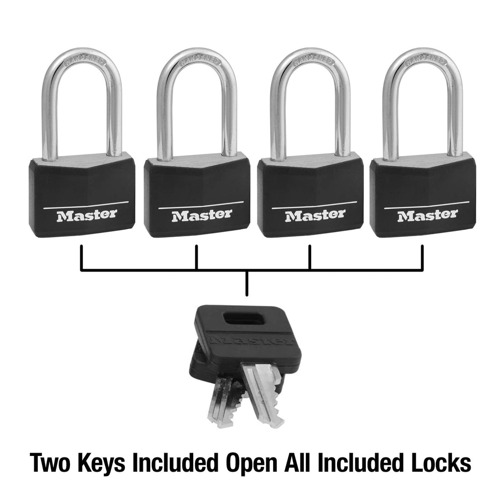 Aluminum Padlock with Key, 4 Pack T7860