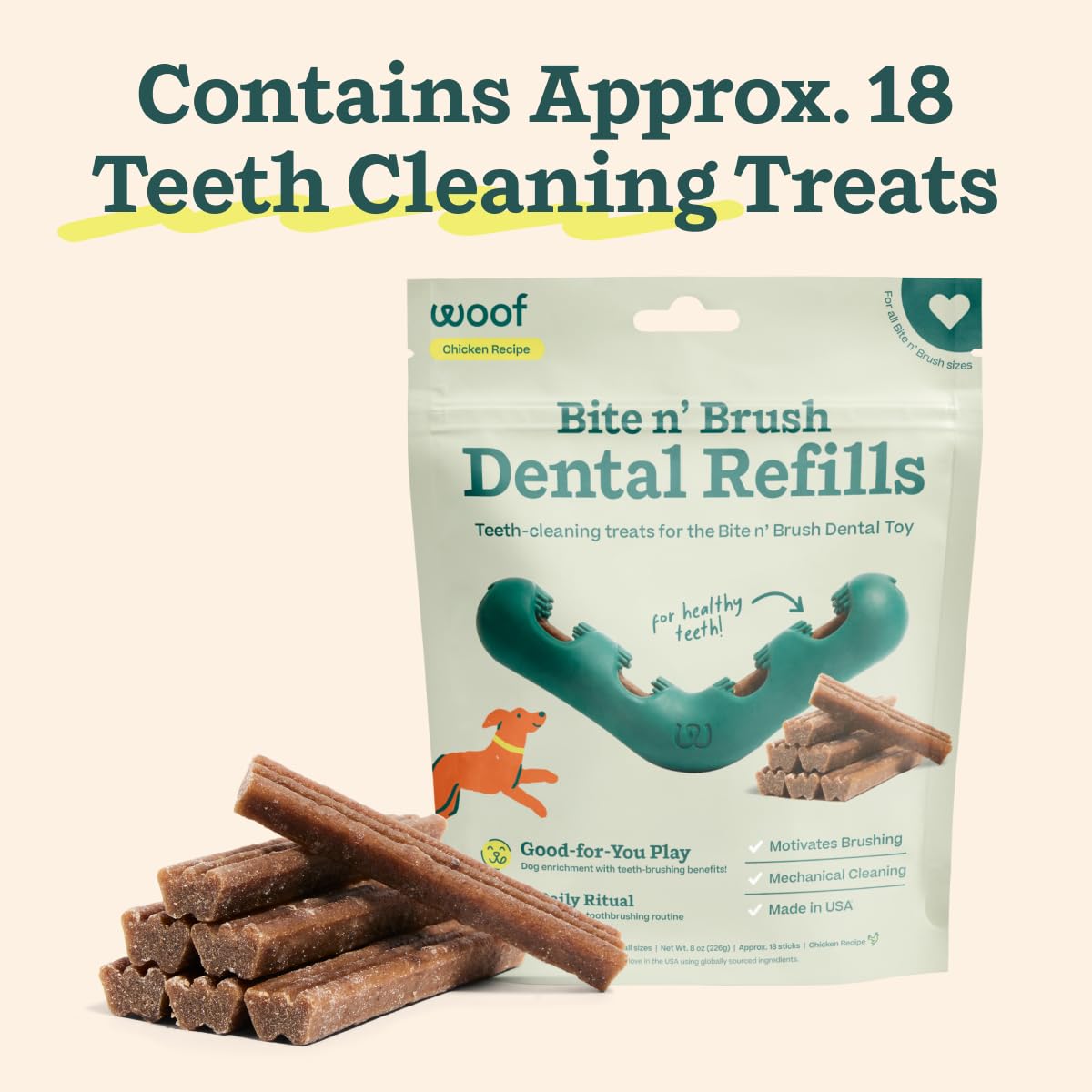 Chicken 18 Count Dog Dental Stick Refills A38724