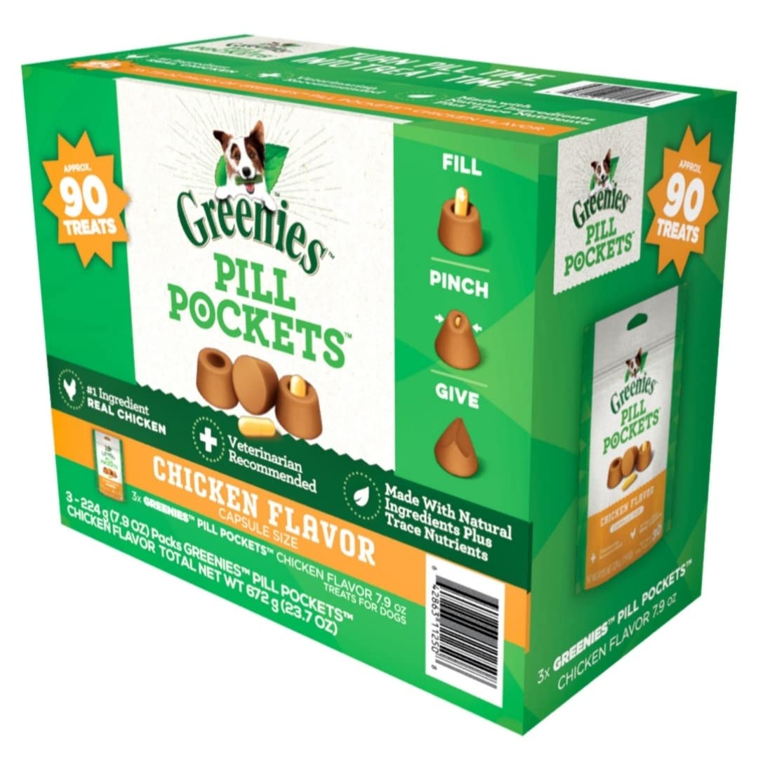 Chicken Flavor Pill Pockets Treats for Dogs 23.7 Oz W857