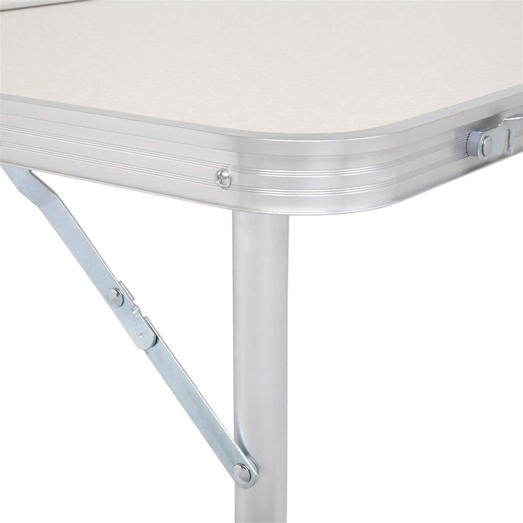 Folding Portable Camping Table 3 FT Aluminum White C1727