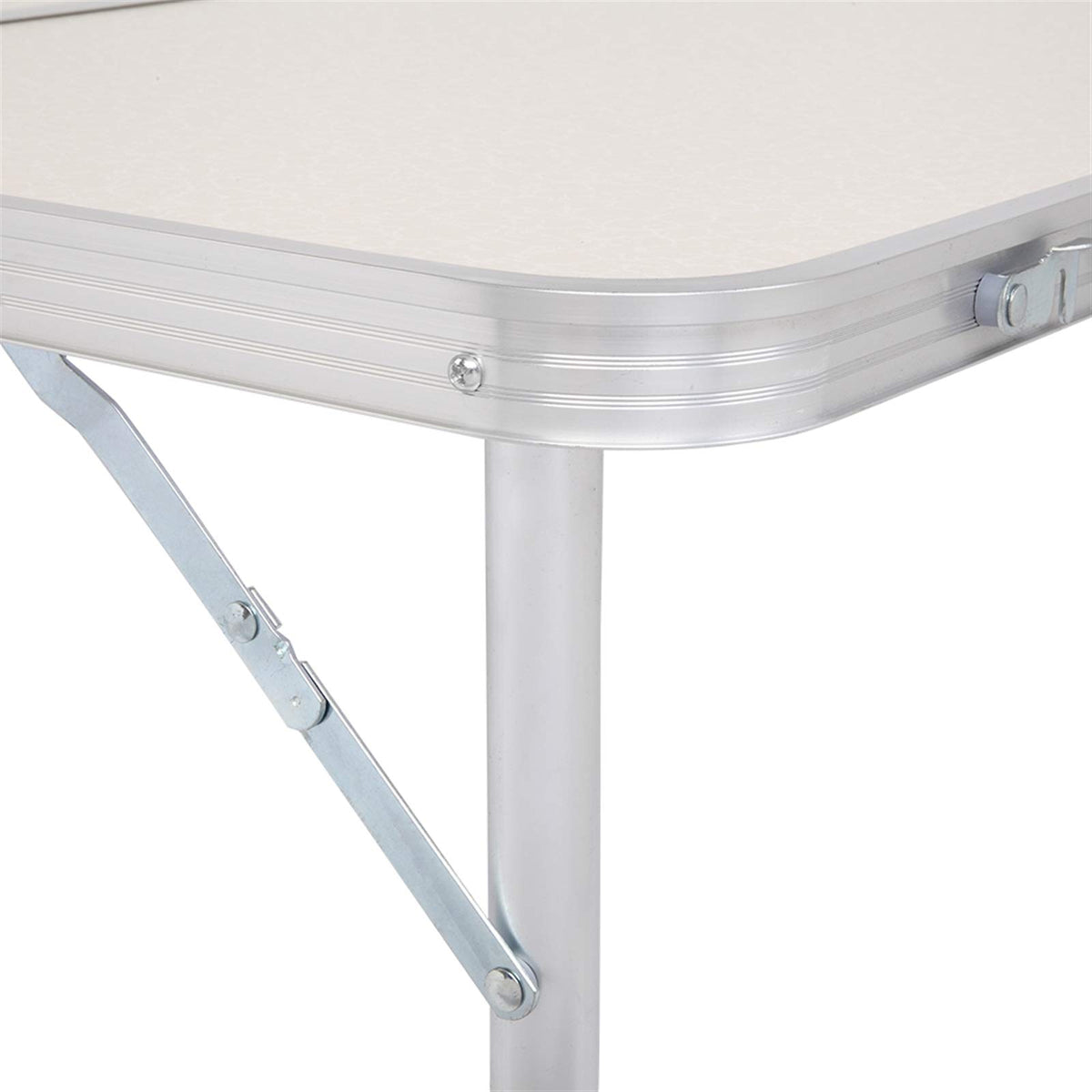 Folding Portable Camping Table 3 FT Aluminum White C1727