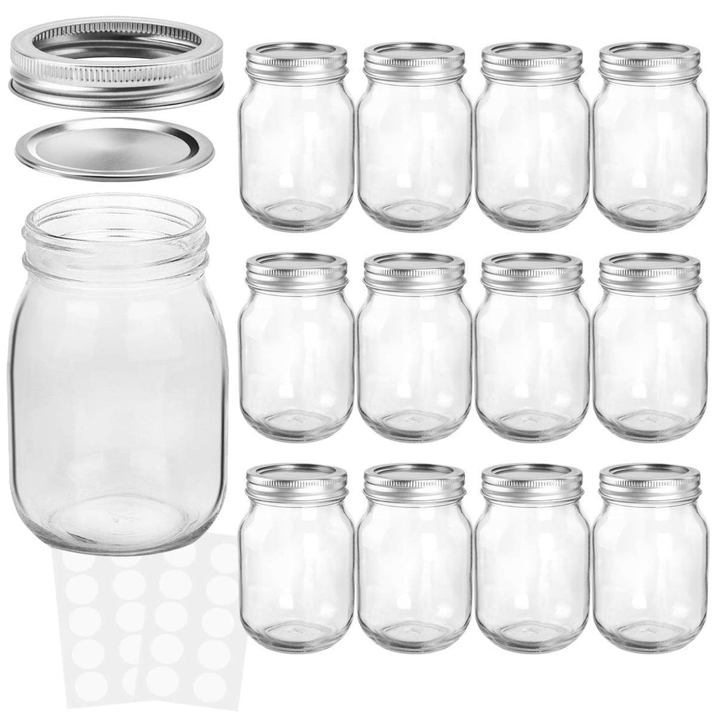16oz Regular Mouth Mason Jars 12 Pack J66838