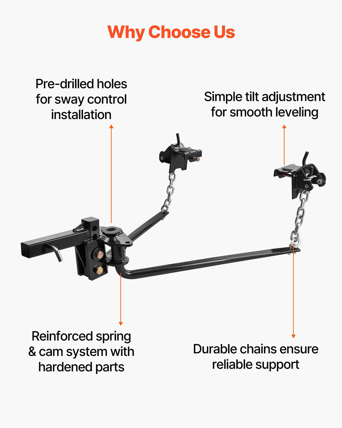 10000 lbs Weight Distribution Hitch with 2 in Shank and 2-5/16 in Ball R9402