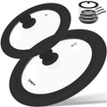 2 Pcs Universal Silicone Tempered Glass Pan Lids Dishwasher Safe X27185