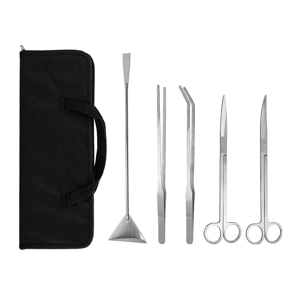 5 in 1 Aquarium Scissors Tweezers Spatula Stainless Steel Aquascaping Tools B999