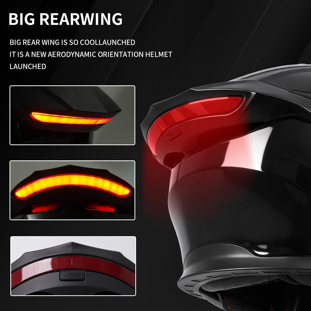 DOT Approved Flip Up Full Face Motorcycle Helmet with Dual Visor K1813