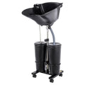 Portable Height and Angle Adjustable Shampoo Basin with 2 Water Buckets and 4 Wheels Q5115