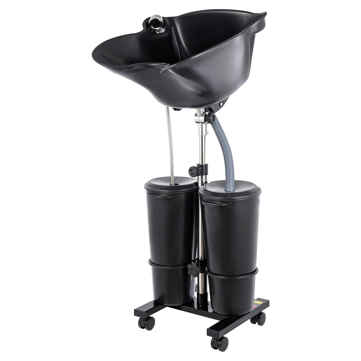 Portable Height and Angle Adjustable Shampoo Basin with 2 Water Buckets and 4 Wheels Q5115