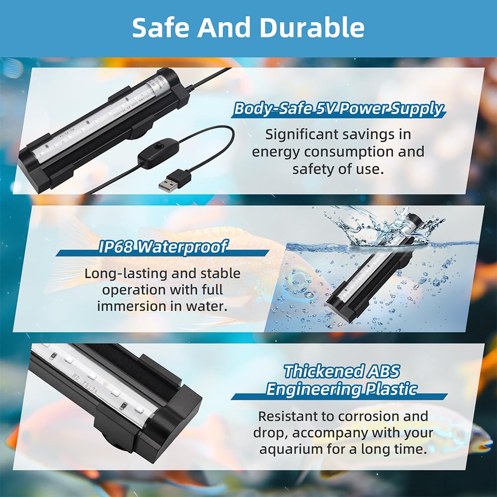 6 Inch IP68 Waterproof Color Changing Submersible Aquarium Light V91774