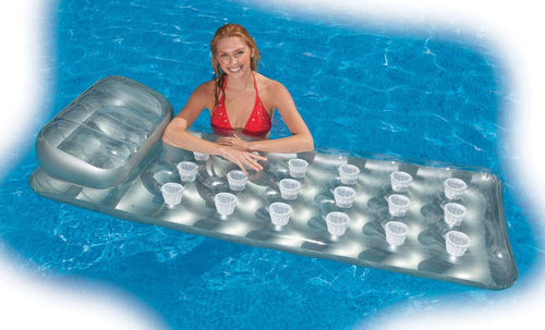 18-Pocket Mattress Pool Lounger with Headrest 3 Pack D107