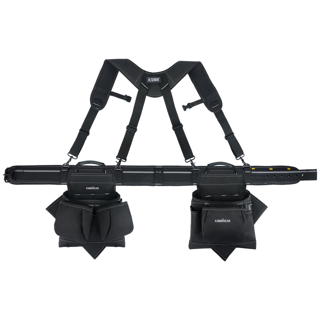 Black Tool Belt with Suspenders and 22 Pockets V48513