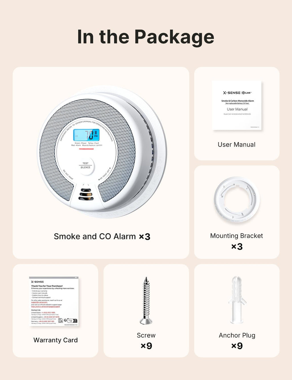Smoke and Carbon Monoxide Detector Combo 3-Pack H653676