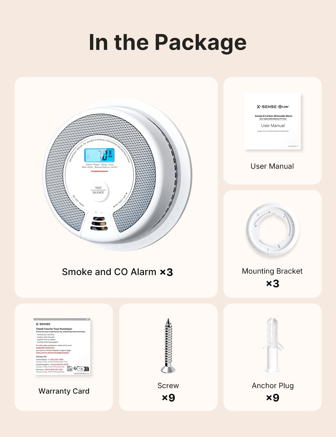 Smoke and Carbon Monoxide Detector Combo 3-Pack H653676