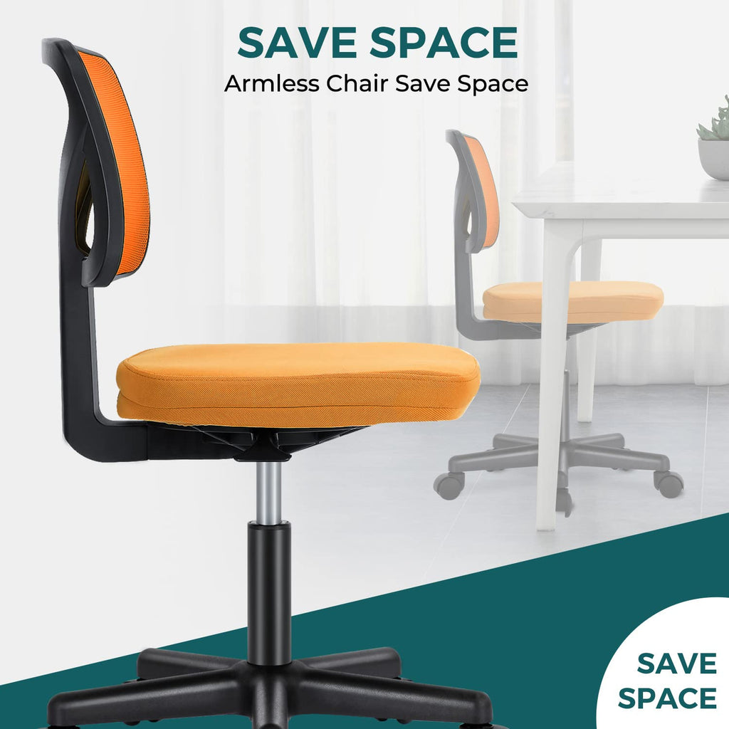 Orange Mesh Ergonomic Adjustable Swivel Rolling Office Chair A50505