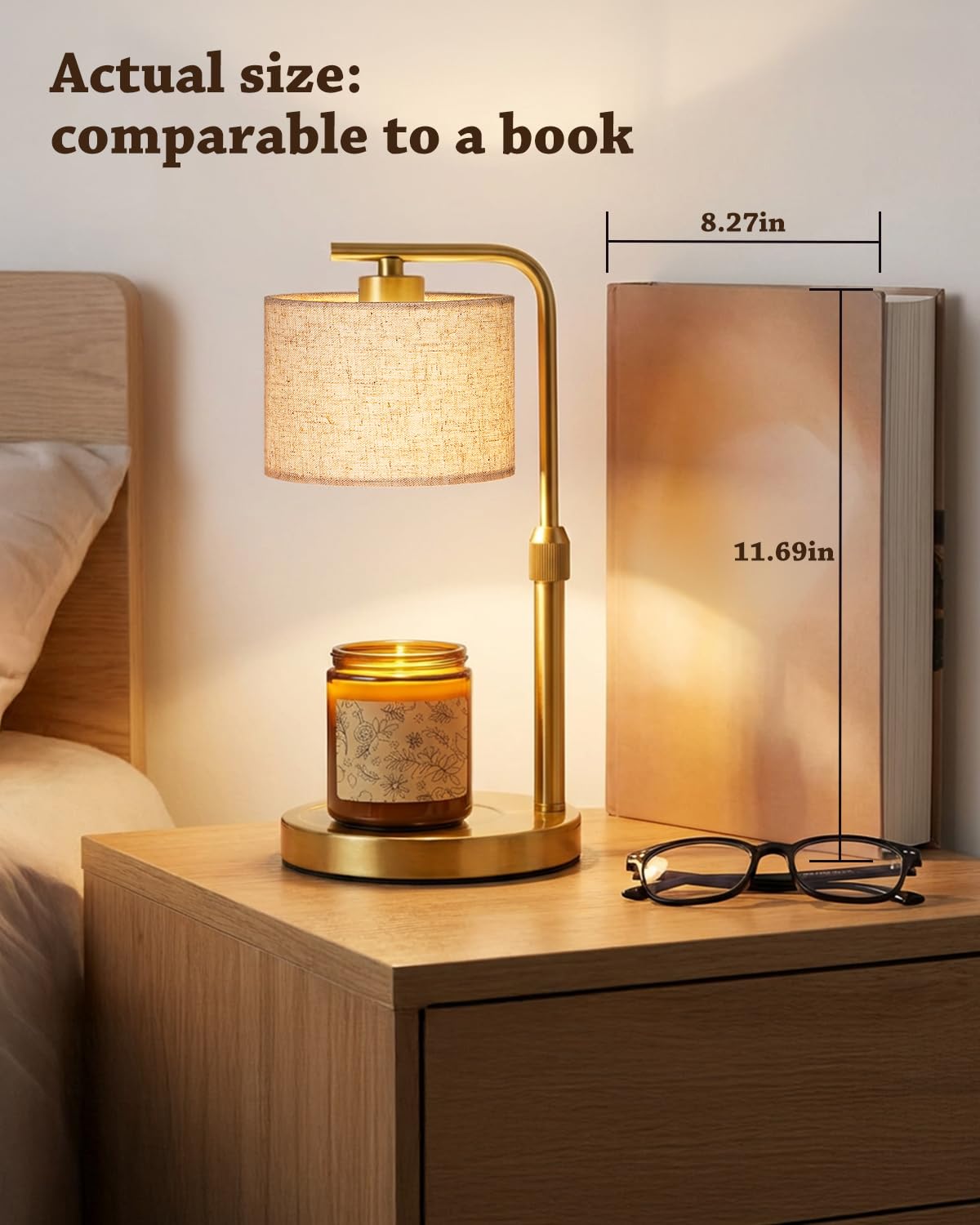 Height Adjustable Candle Warmer Lamp with Timer Dimmer for Jar Candles U243580