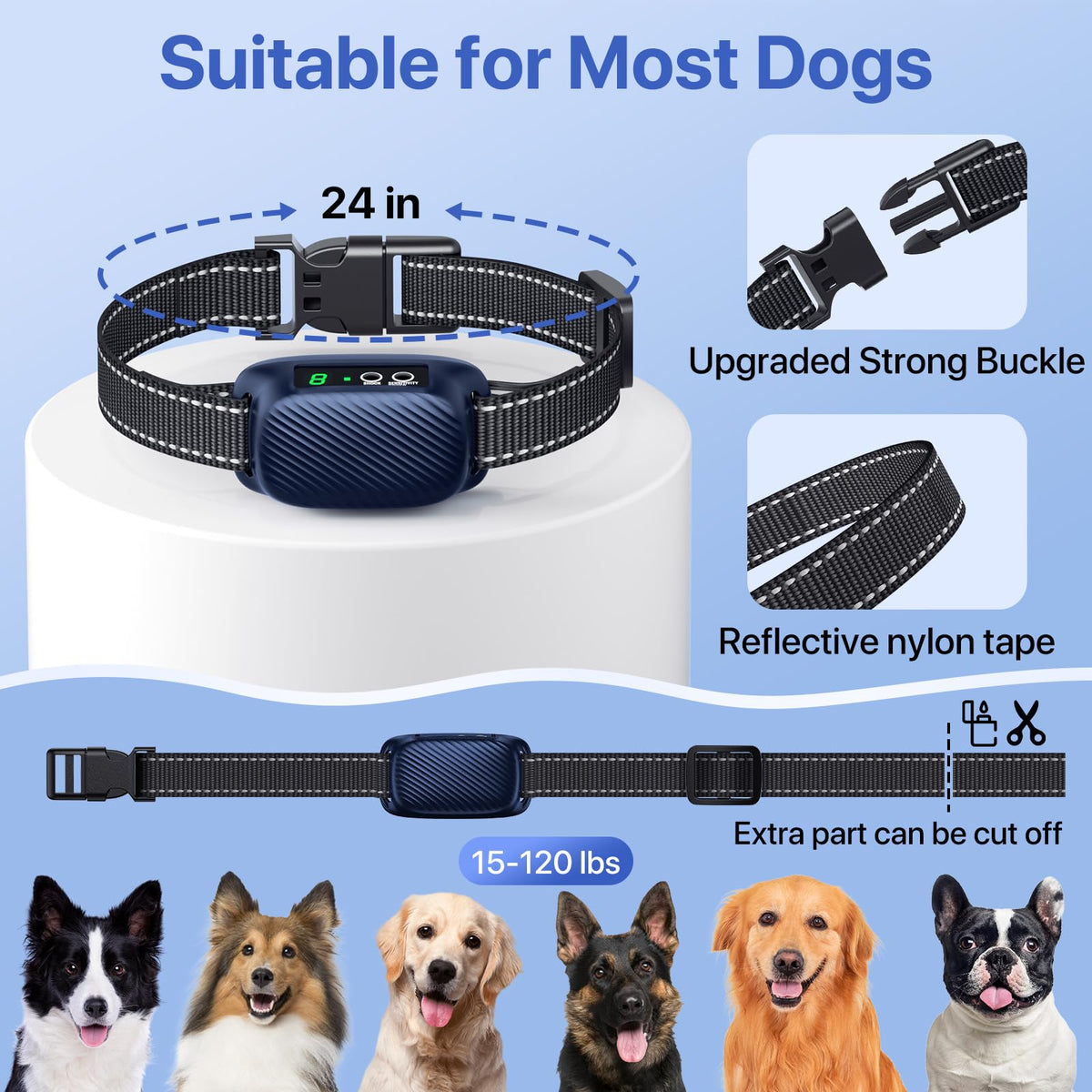 Automatic Waterproof Rechargeable Dog Bark Collar M251