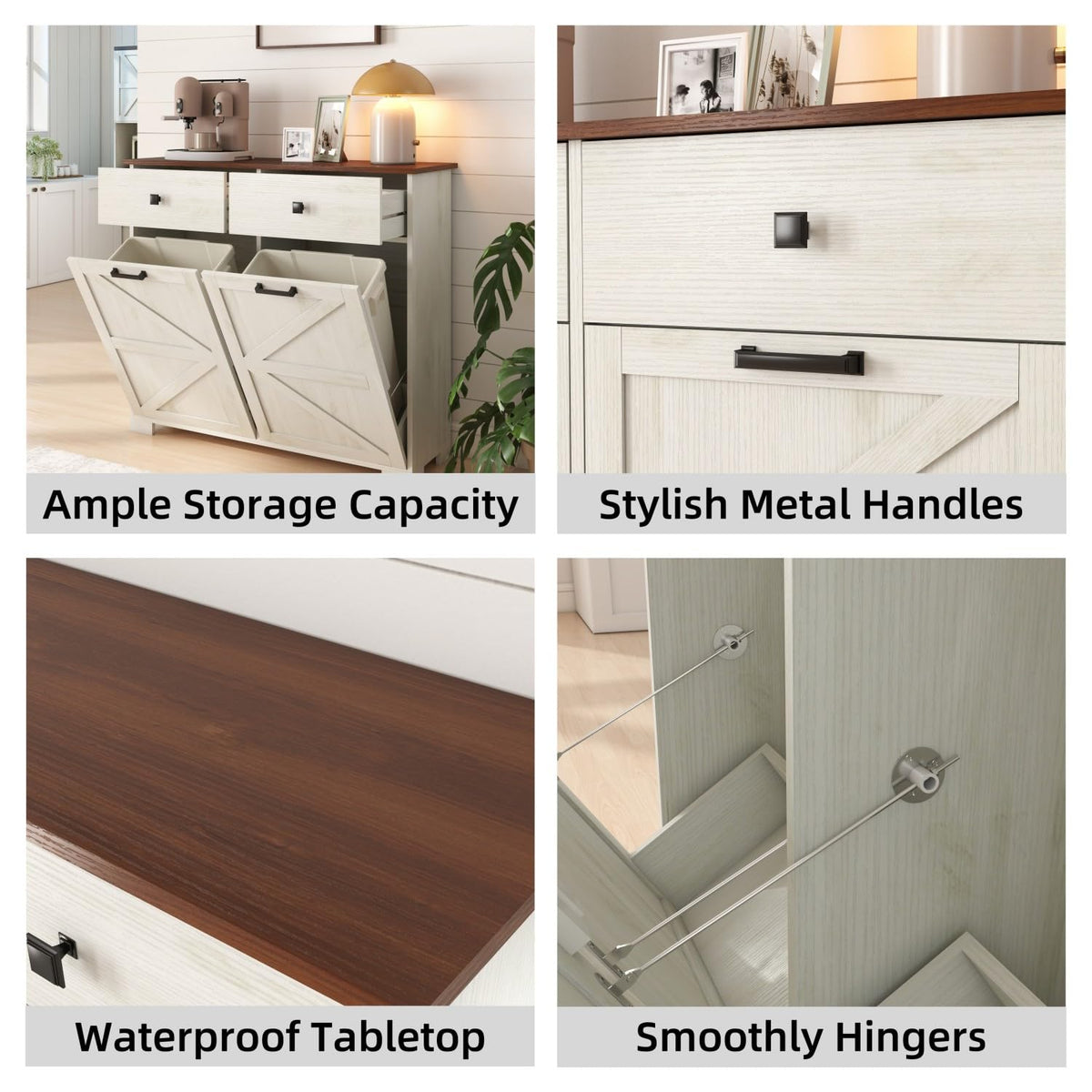 Double Tilt Out Trash Cabinet with Hideaway Drawer C8785