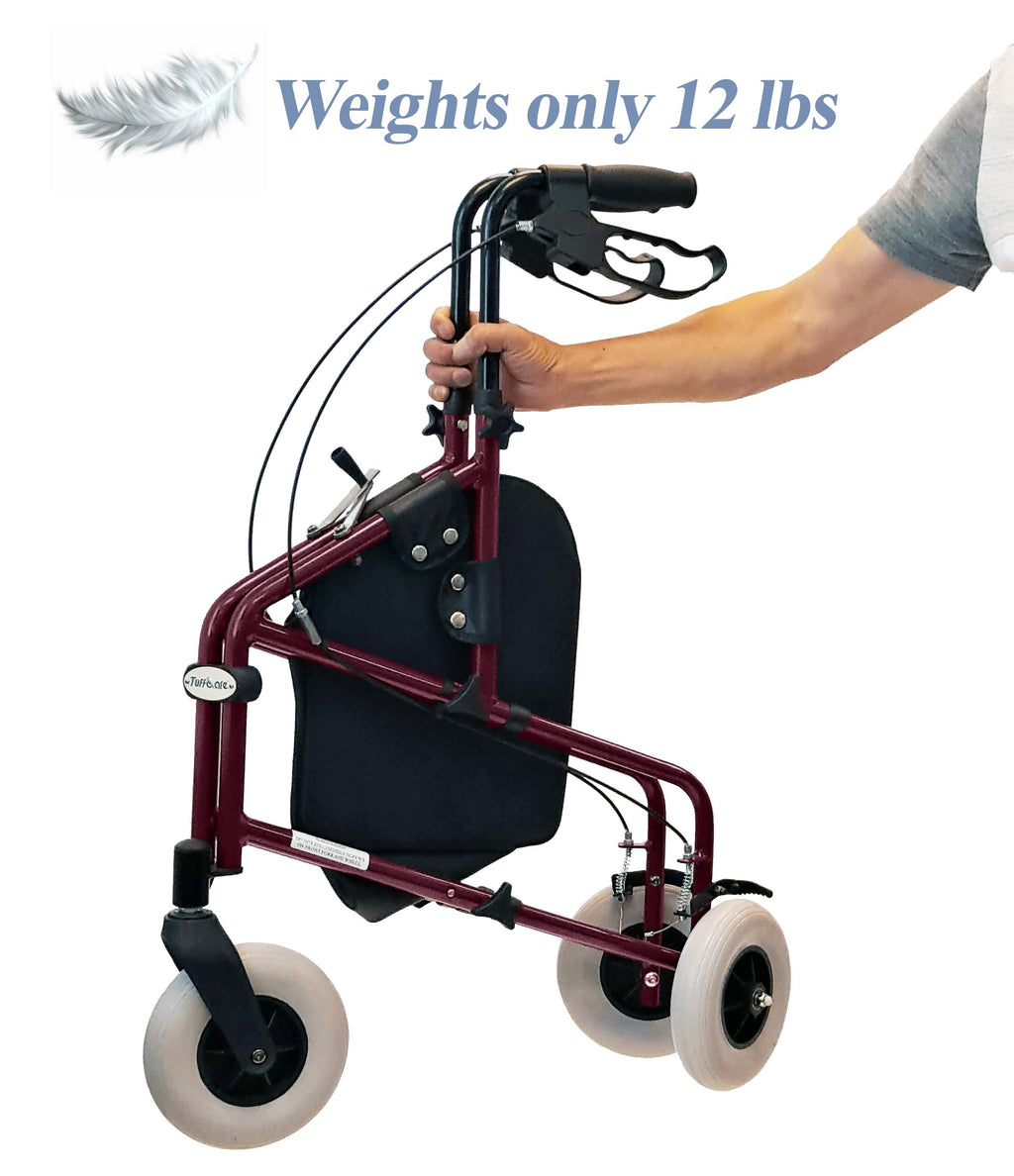 Lightweight Retractable 3 Wheel Walker with Balloon Tires C1156
