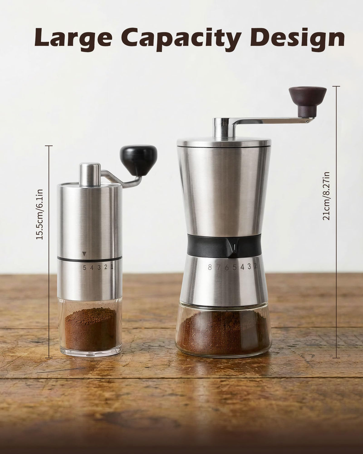 Manual Coffee Grinder with Handle Crank, Ceramic Burr Y43063