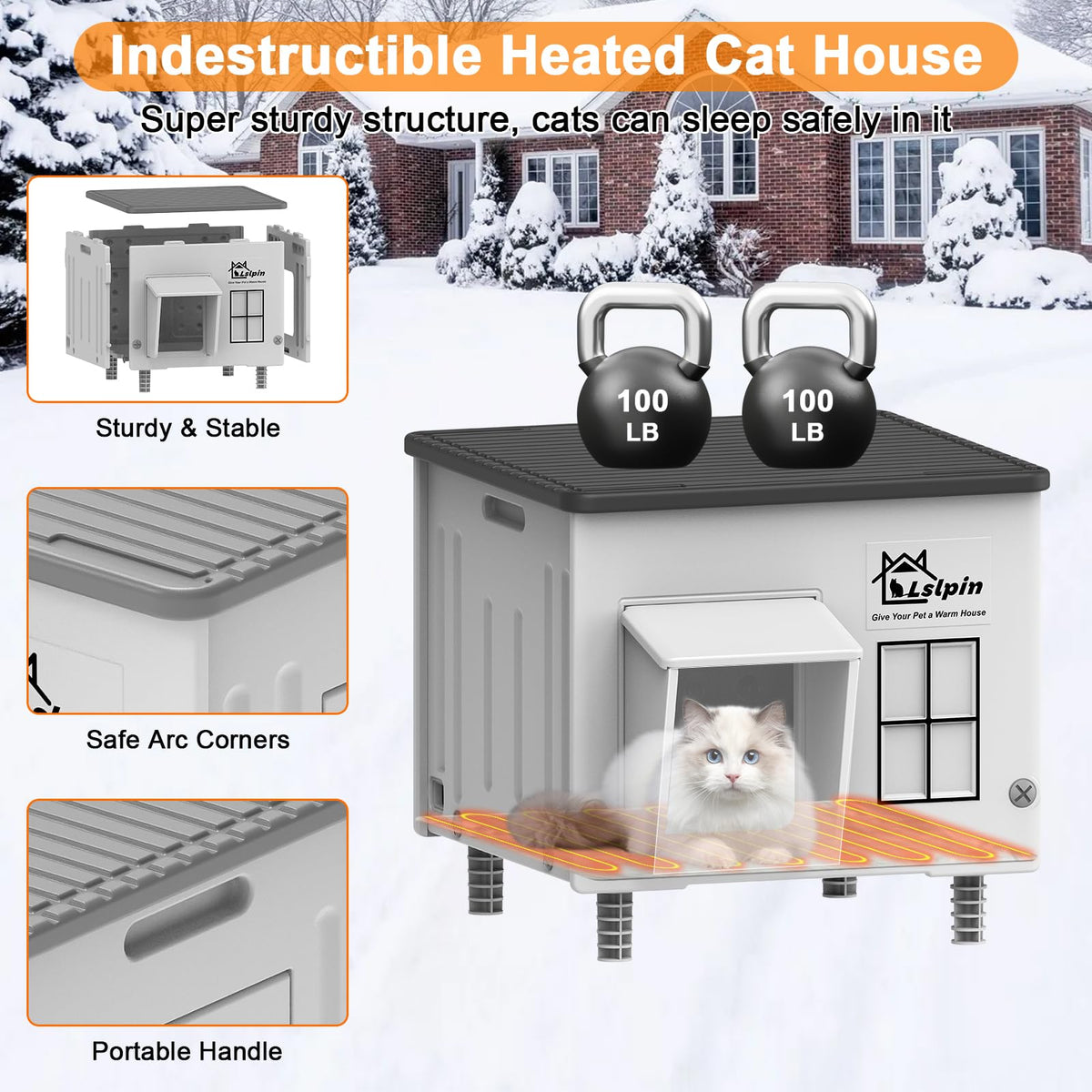 Heated Insulated Elevated Cat House M850
